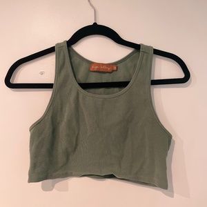 Green Crop Tank Top